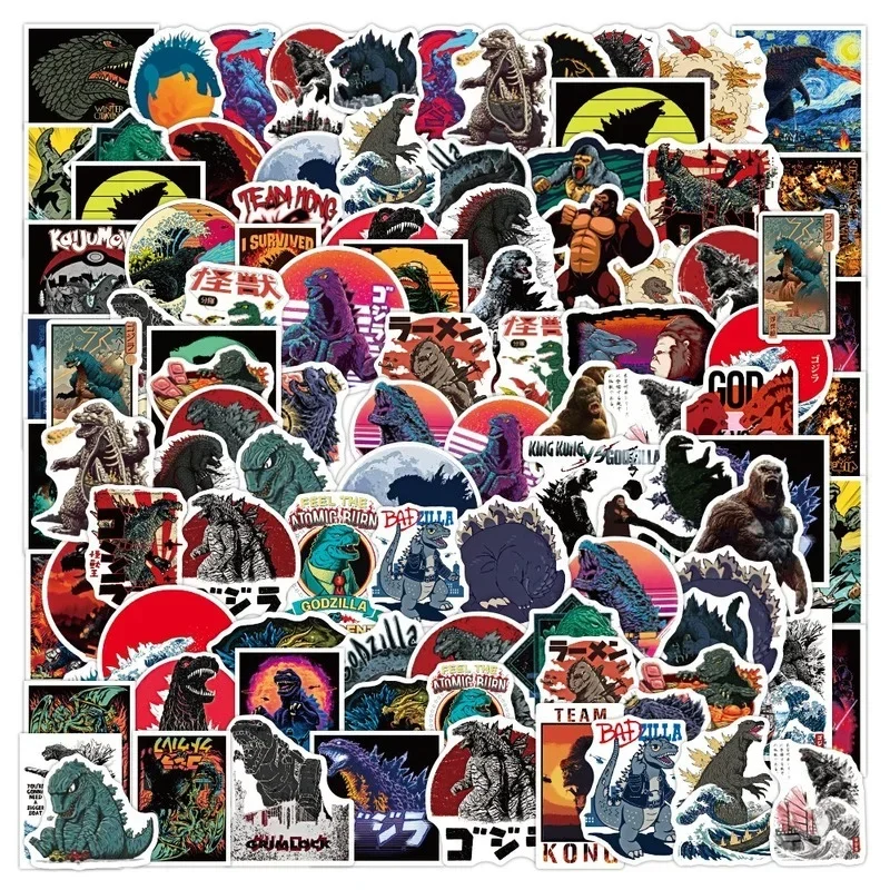 50pcs New-Godzillas King of The Monster Brand Stickers for Laptop Decal Macbook Cup Guitar Luggage Fridge Skateboard Bicycle