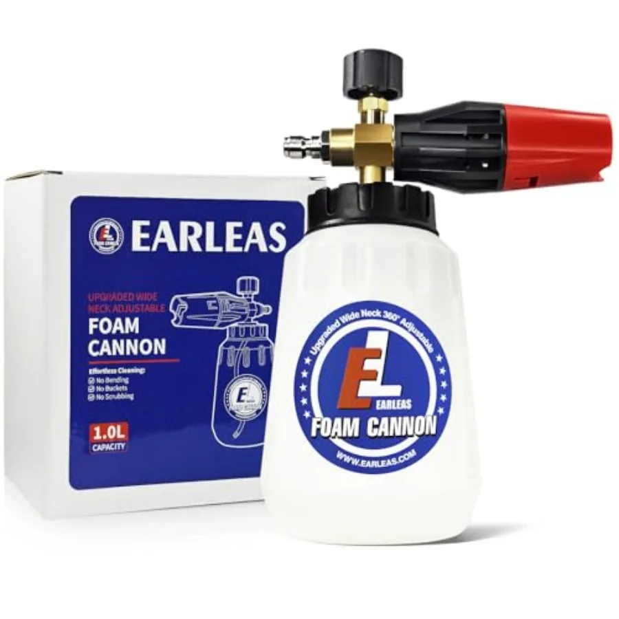 

Foam Cannon for Pressure Washer 1 Liter Bottle 1/4 Inch Quick Connector Professional Snow Foam Lance for Car Glass Wall and Ext