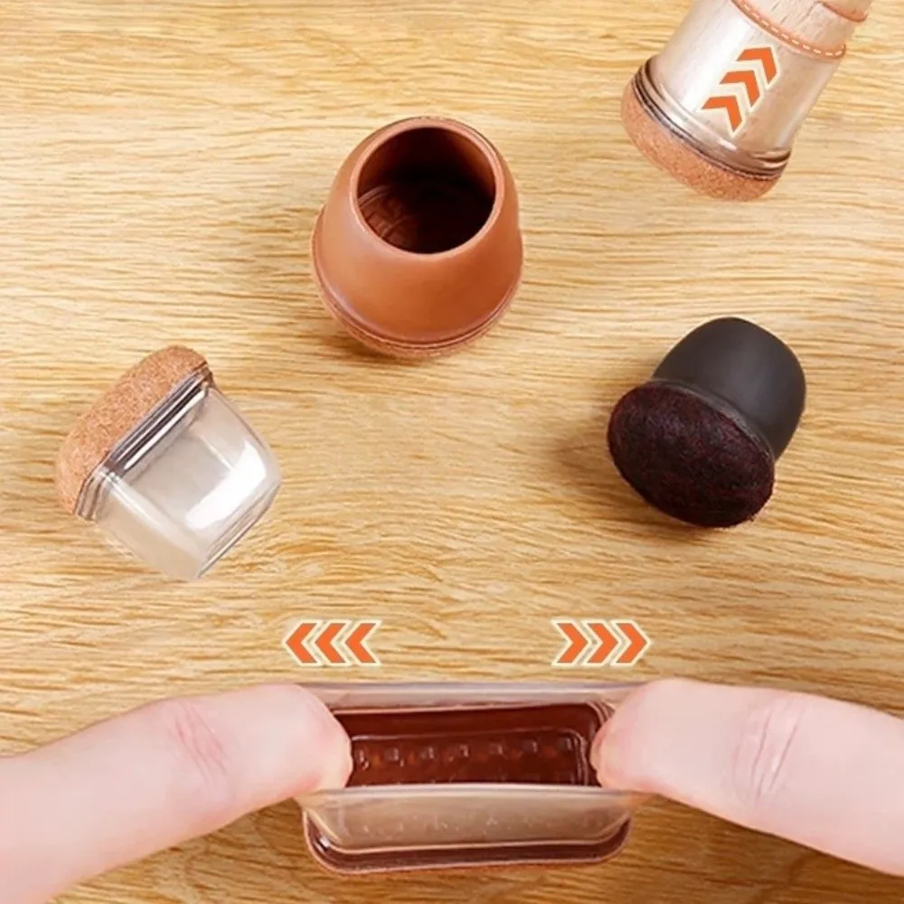 8pcs/set Non-slip Table Leg Floor Protectors Thickened Wear-resistant Furniture Feet Pad Scratch-proof Noise-reducing