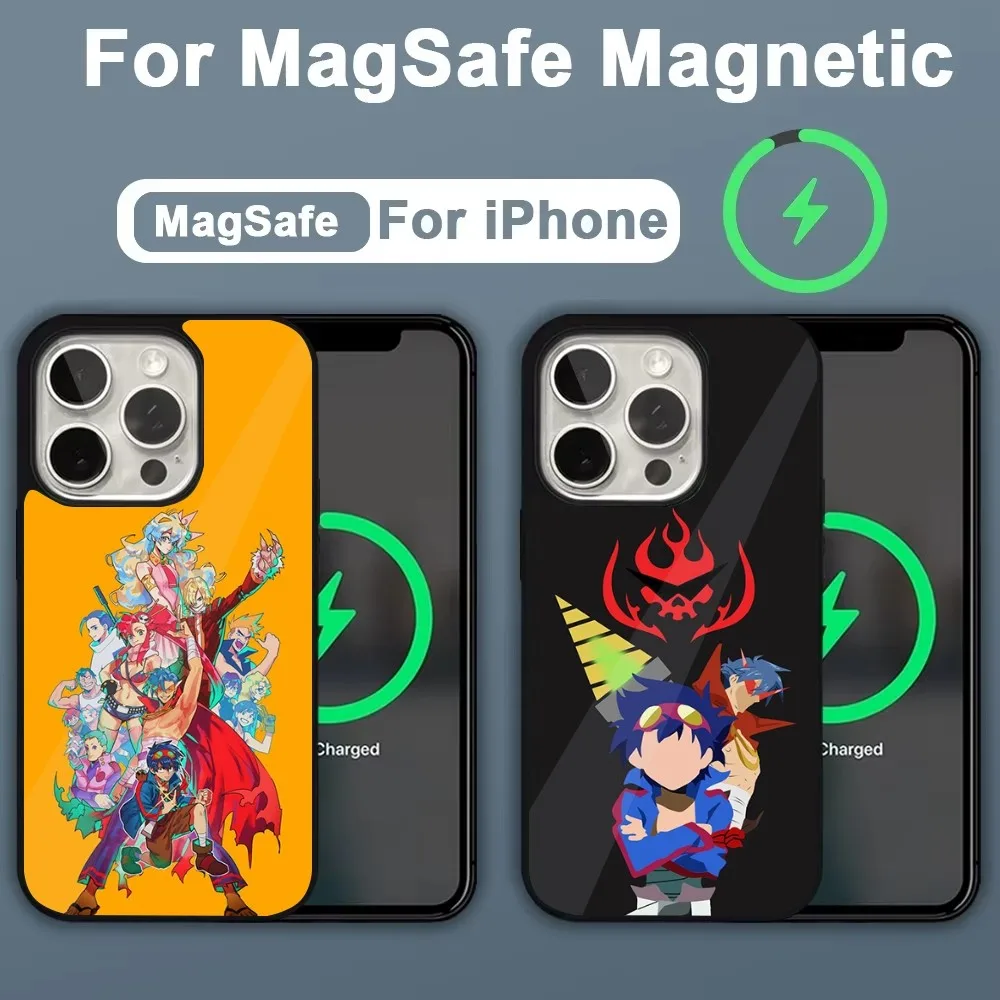 T-Tengen Toppa Gurren-Lagann Phone Case For iPhone 16,15,14,13,12,11,Plus,Pro,Max,Mini Magsafe Magnetic Wireless Charging