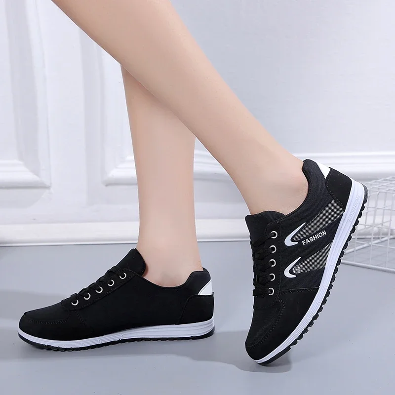 2024 Spring New Women\'s Breathable Mesh Platform Shoes Fashion Lace Up Women\'s Casual Sneakers Outdoor Running Shoes Women Tenis