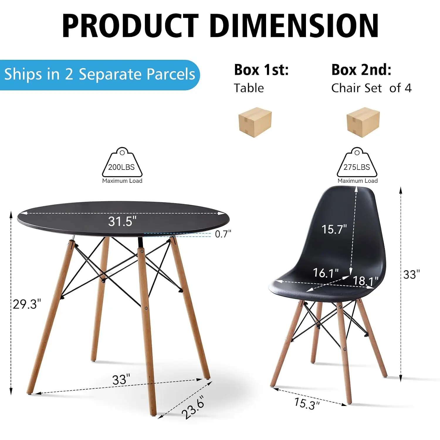5-Piece Round Dining Set 31.5