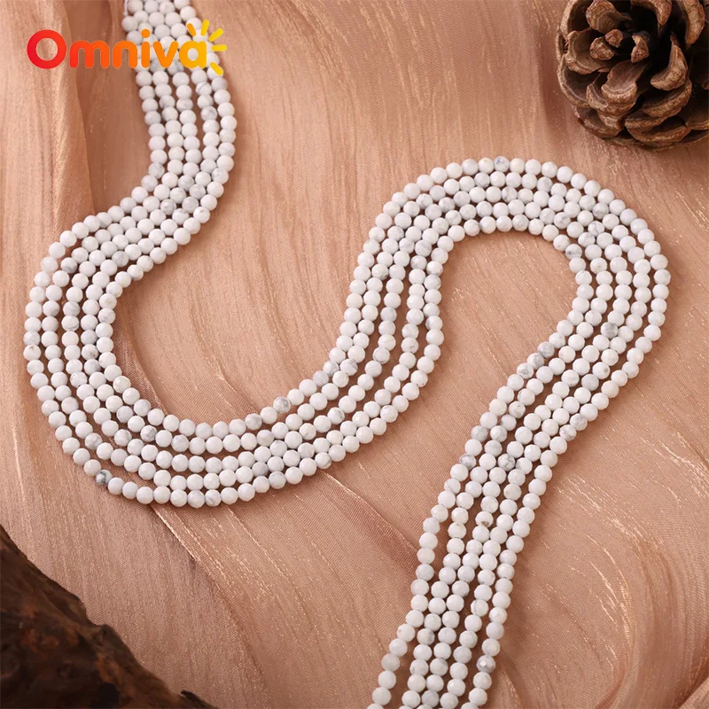 2/3MM DIY Accessories finished product Natural Stone Imported white pine Mini Faceted beads For Jewelry Making 15