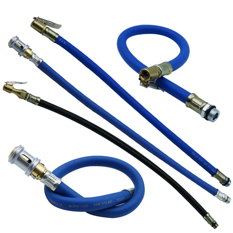 

Tire Inflator Hose Tyre Hose Portable Air Compressor Pipe Rubber Air Rubber Hose for Car Motorbike Repair Efficient Inflation