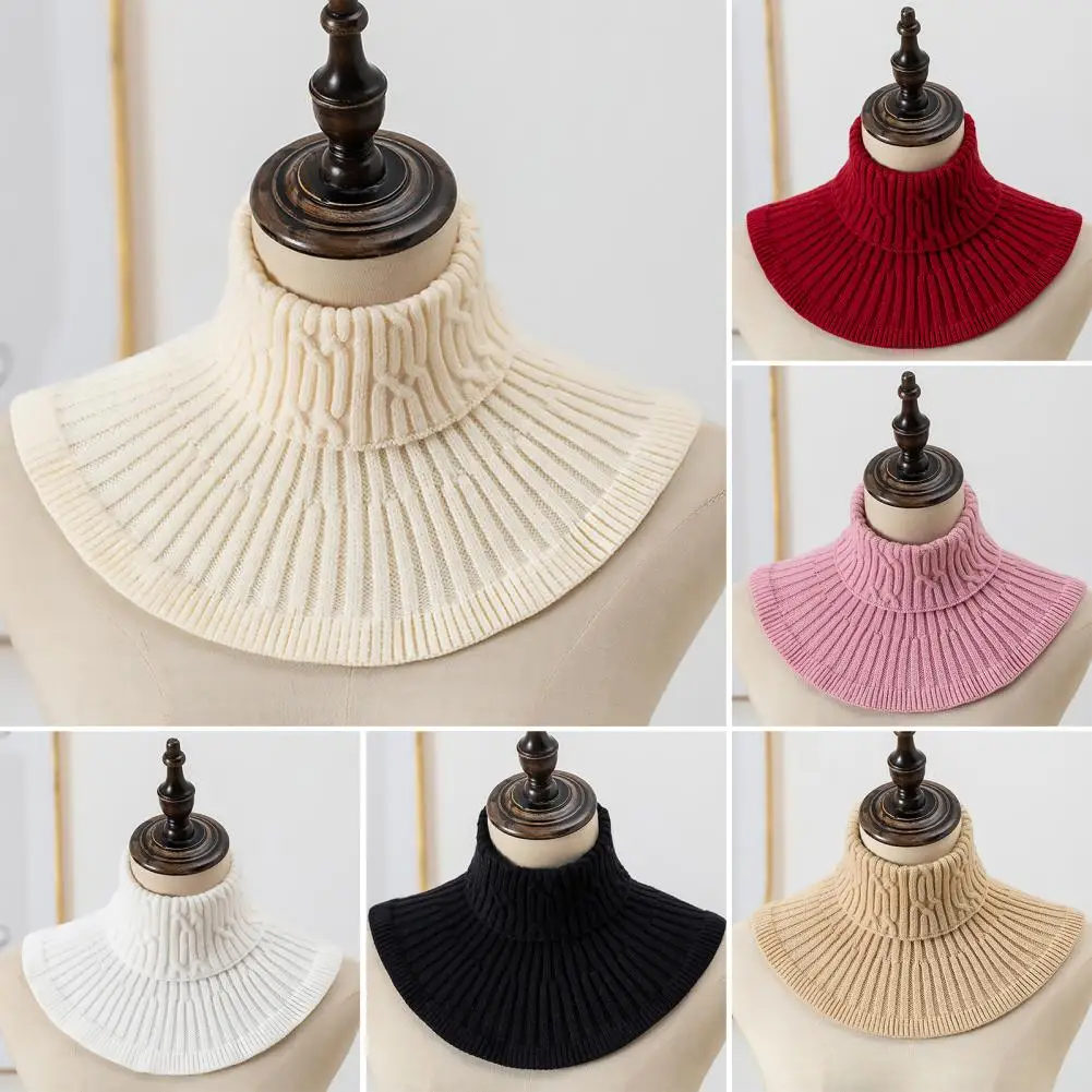 Fashion Detachable Knitting False Collar Neck warmer Windproof Fake Collar Triangle Scarf Autumn Winter
