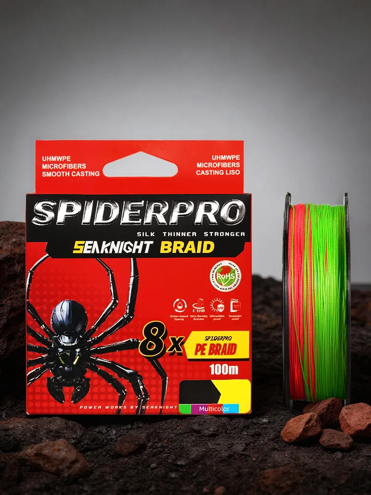 

SeaKnight X8 SPIDERPRO PE Line Super Smooth Braid Fishing Line 100M Size:0.6-8.0# Power:15-100LB 8 Weaves Long-Distance PE Line