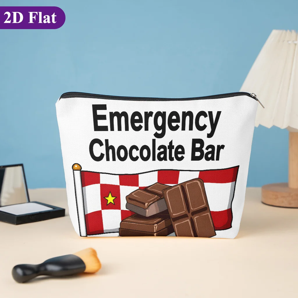 1 Piece Emergency Chocolate Cosmetic Bag - Multifunctional Zipper Bag for Women, Perfect Travel Zipper Storage Bag, Fun Birthday Gift
