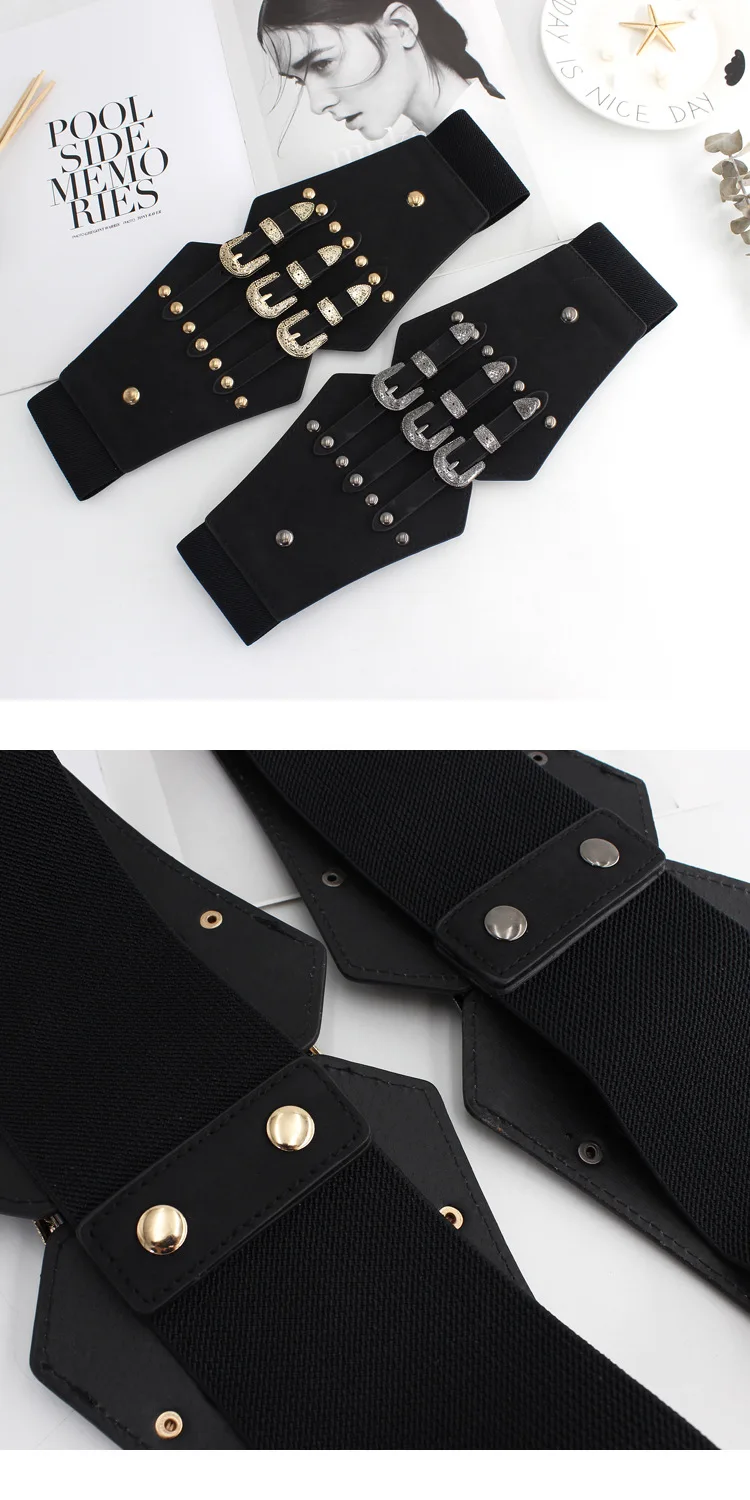 Frauen Mode Luxus Korsett Kummerbund Elastische Taille Kostüm Zubehör Gürtel Kleid Jeans Mantel Hemd Kleidung Bekleidung Kummerbunds – Detail 1