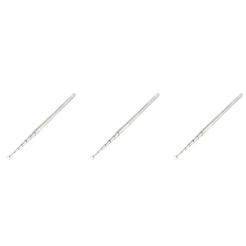 B27B 3X Silver Tone FM Radio TV 7 Sections Telescoping Antenna Aerial 38 Inch 97Cm