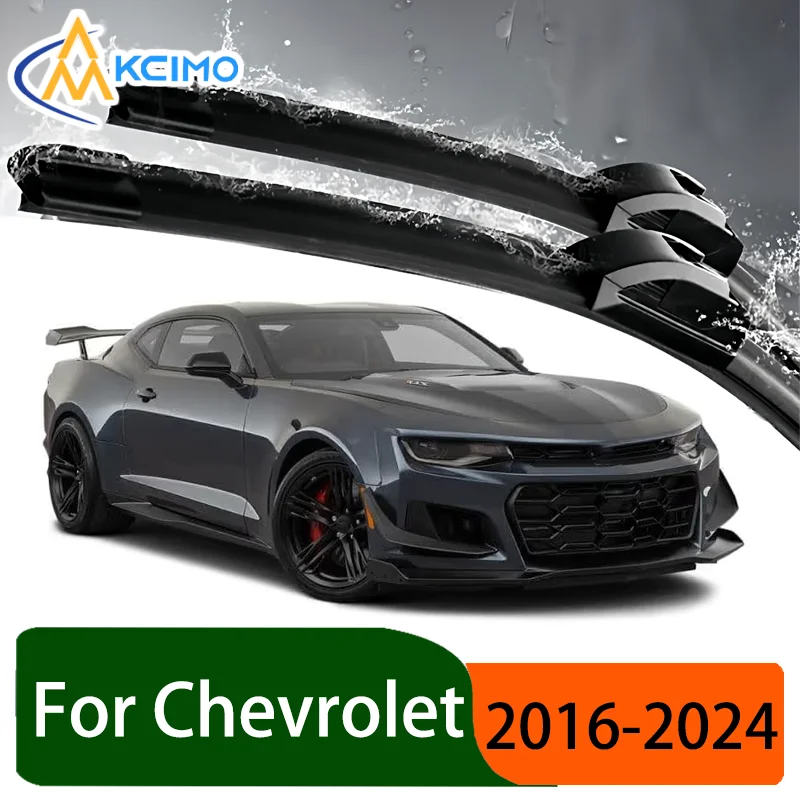

Silent Black Front Wiper Blades Set for Chevrolet Camaro 2016–2024 2017 Auto Windscreen Windshield Window Wiper Accessories
