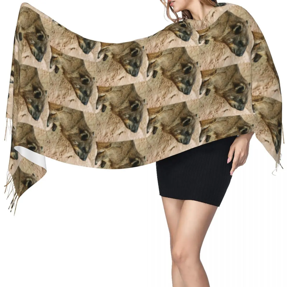 

Шарф Rock Hyrax, шарфы с кисточками, женские мягкие теплые шали и накидки, большая осенне-зимняя шаль