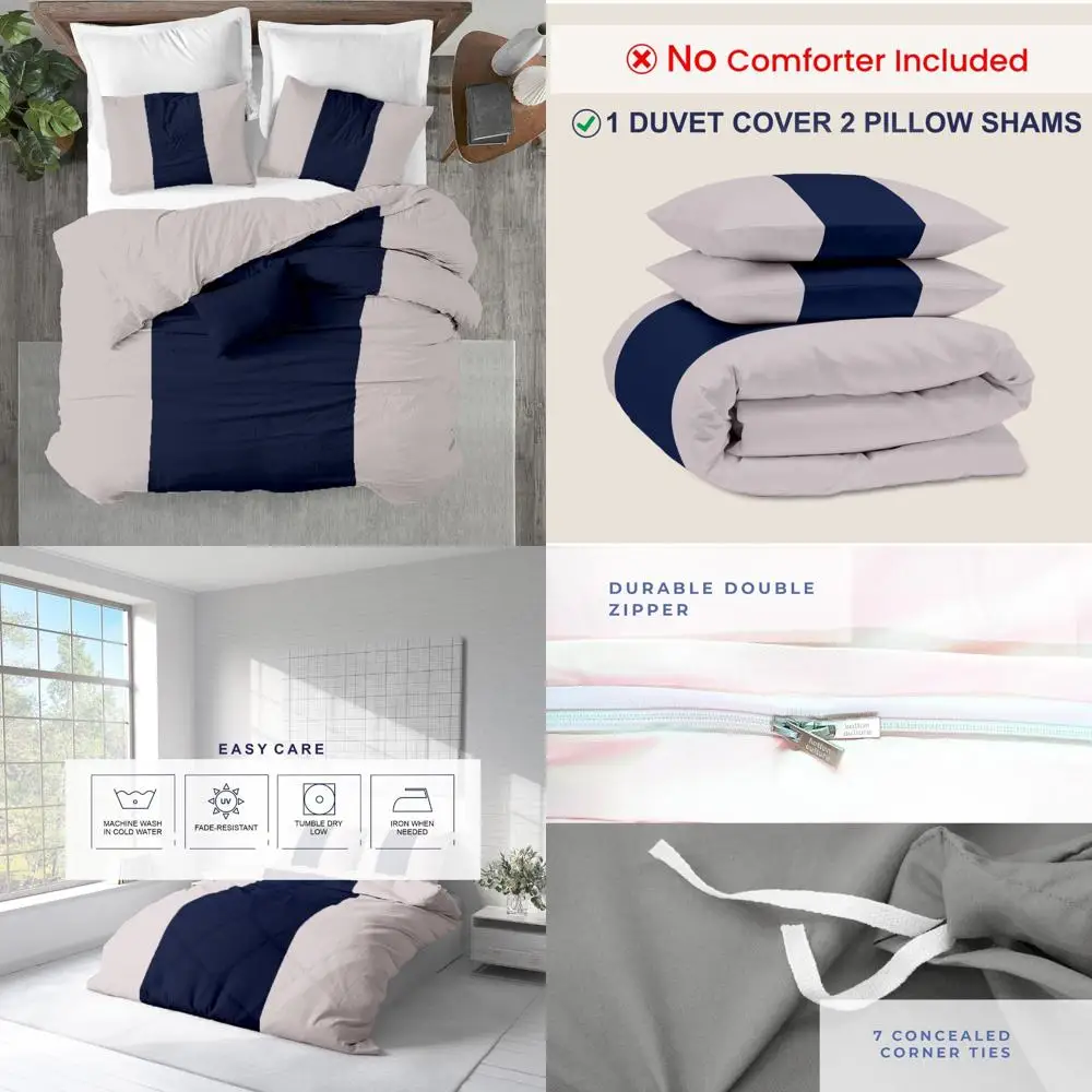 

Egyptian Cotton Duvet Cover Set Twin Size - 600 Thread Count Sateen, Ultra Soft, Premium Comforter Cover, Durable Zippered Closu