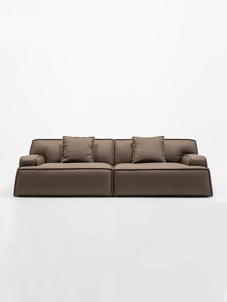 Damascus leather sofa/Designer brown all-cowhide in-line sofa