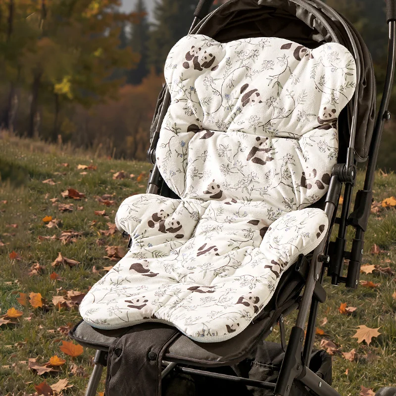 Universal Baby Stroller Seat Liner Cushion 75x47cm, Thick Soft Pad, 5-Point Harness Slots, Breathable Machine Washable Pram Push