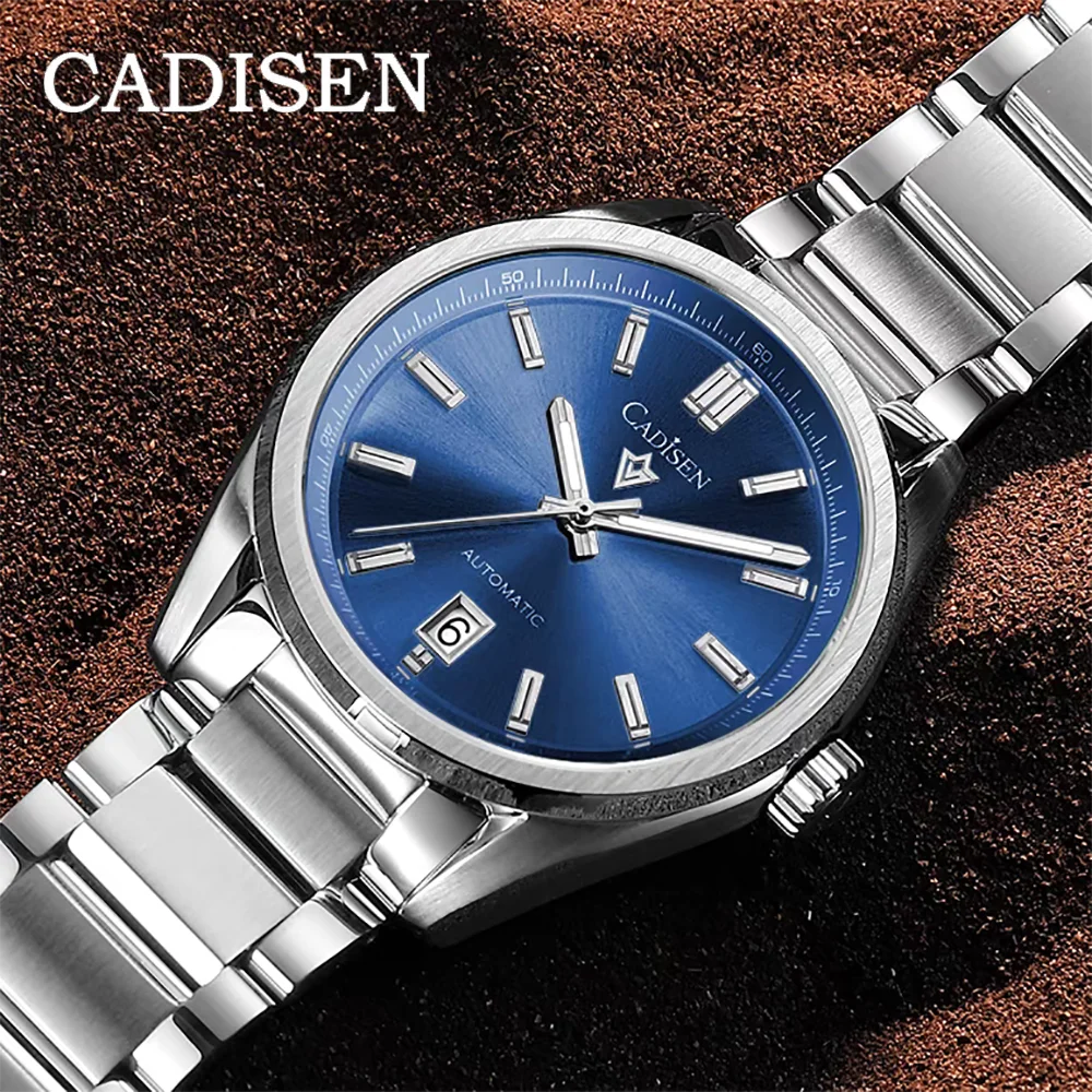 

CADISEN New Luminous Men Automatic Mechanical Watches NH35 Sapphire Stainless Steel AR Coating 10Bar Clock Green Watch for Men