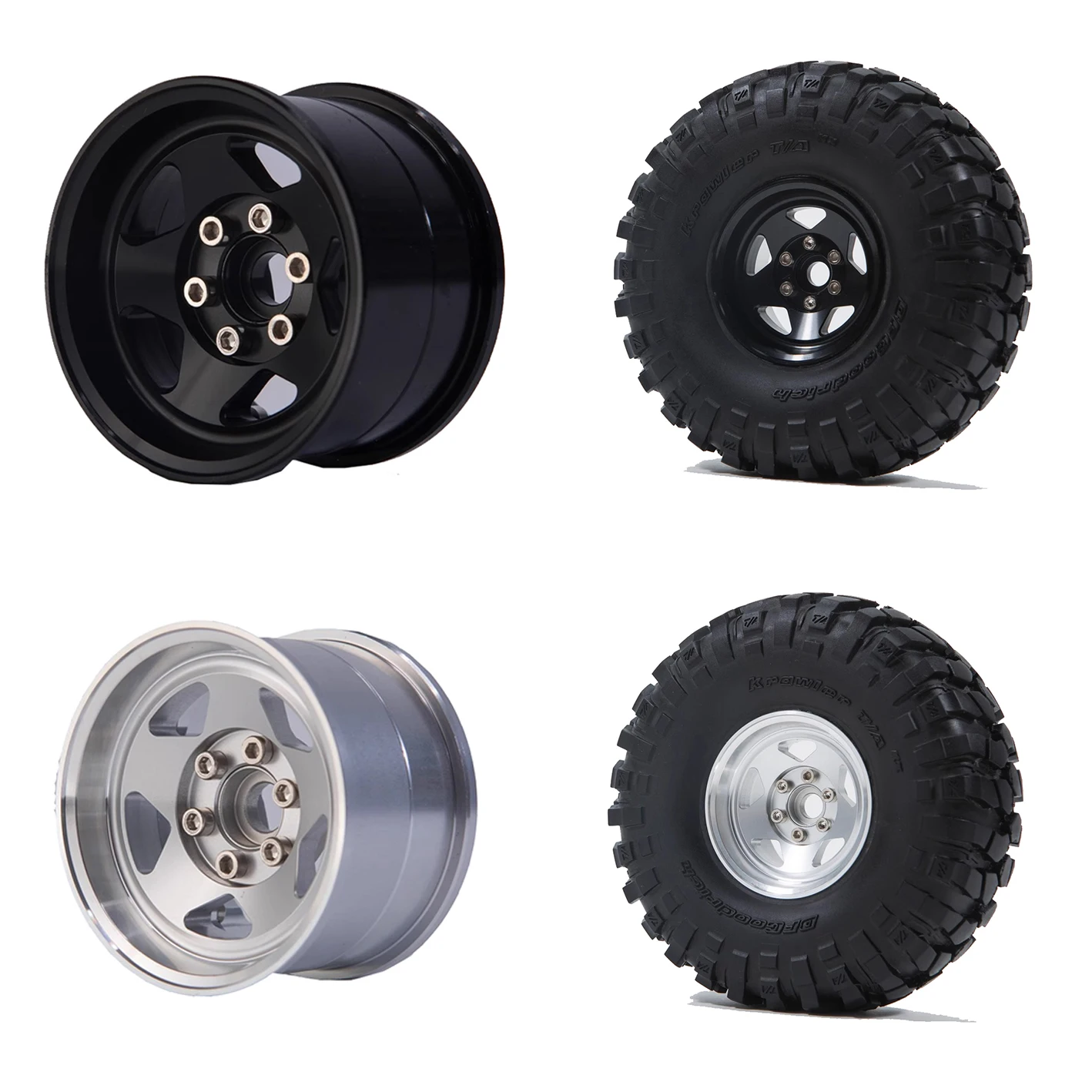 4PCS 1.9 inch Simulated Tire Hub Climbing Car Wheel