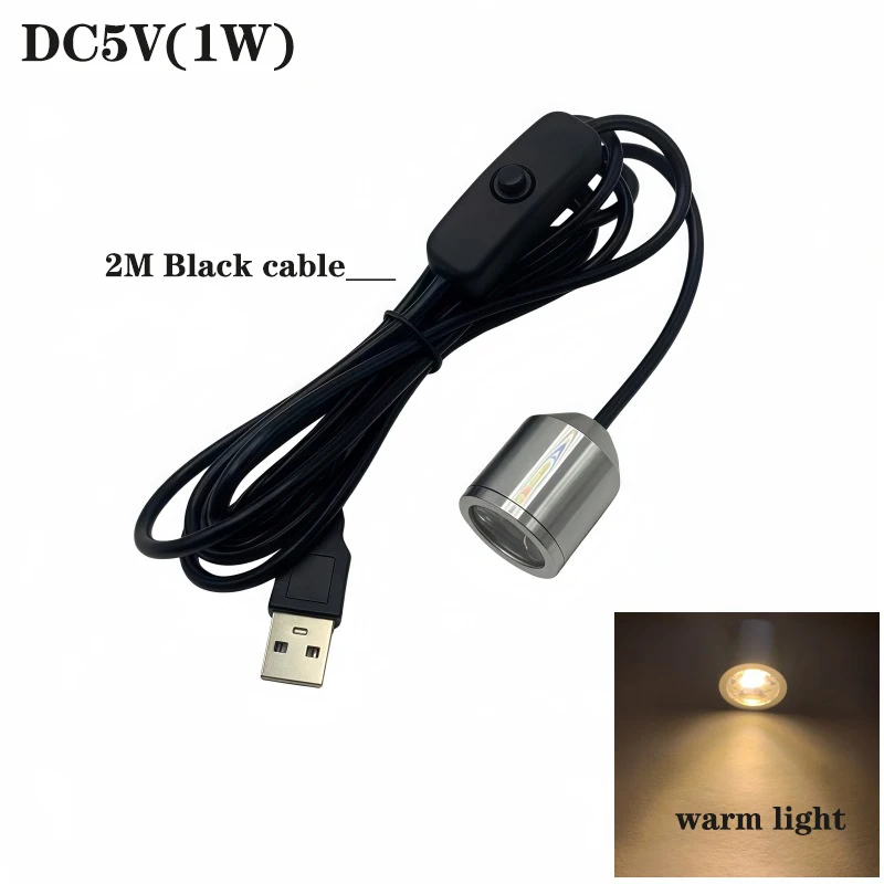 Mini LED Spotlights Ceiling Down Light DC5V Surface Mounted Spots Cabinet Counter Jewelry Showcase 1W Warm white light