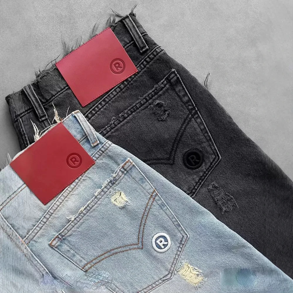 

Ретро американская готика Bla Punk Waed Denim orts Мужские летние уличные джинсы в стиле хип-хоп с дырками Y2K, прямые джинсы со средней талией