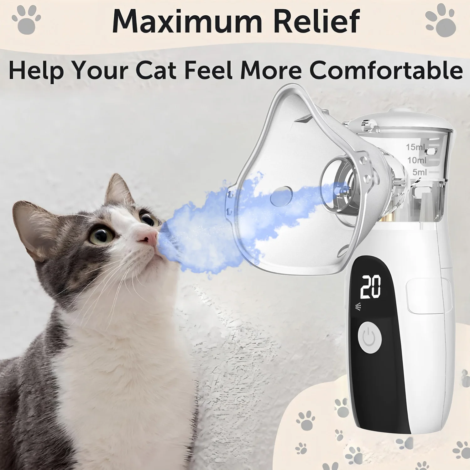 Handheld Pet Dog Cat Nebulizer Low Noise Animal Inhaler Machine Respiratory Care Pet Health Supplies Inhalation Device