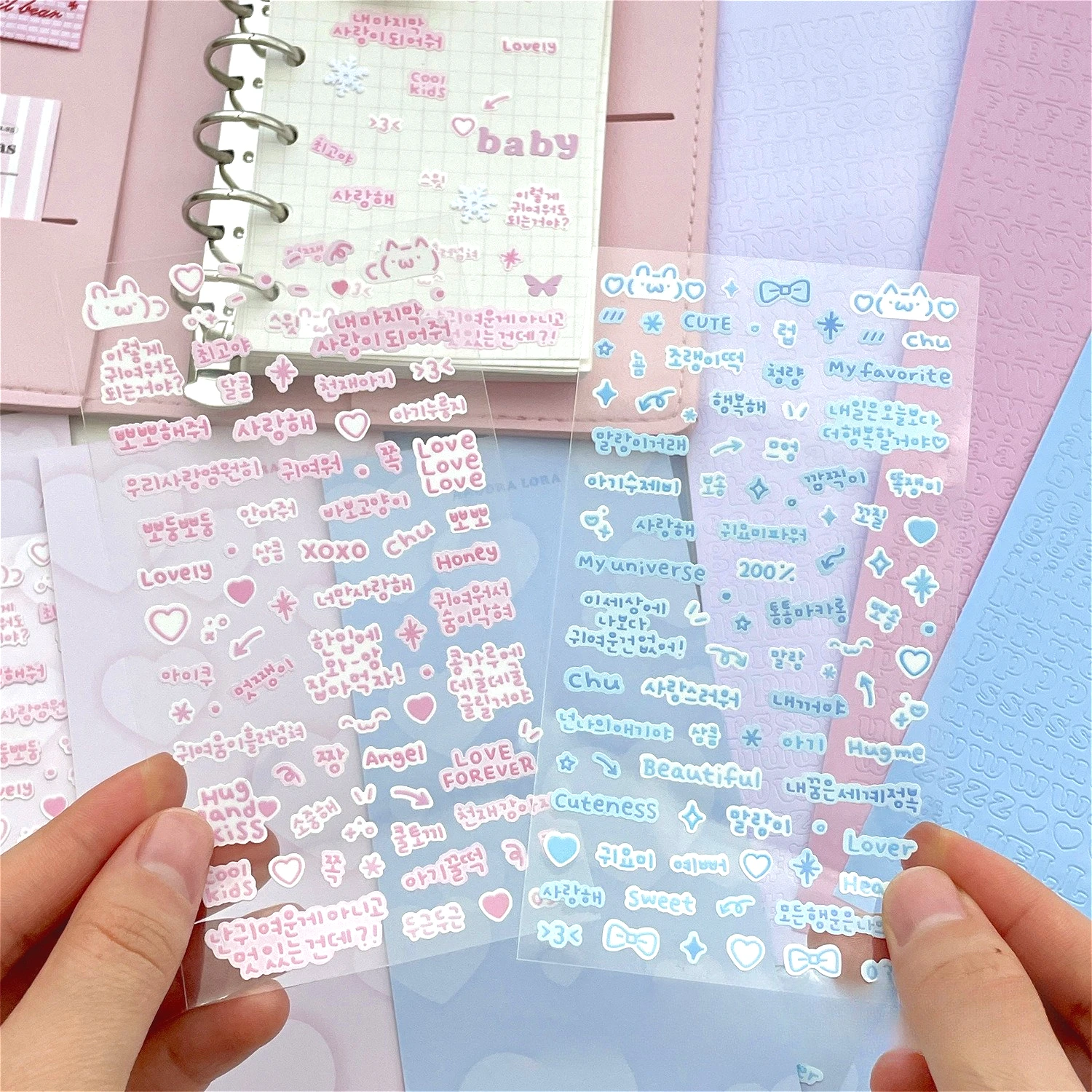 2Pcs Cute Korean Characters Sticker Cute Kawaii Decoration Sticker for Phone Journal Stationery Stickers Gift Crafts Planner