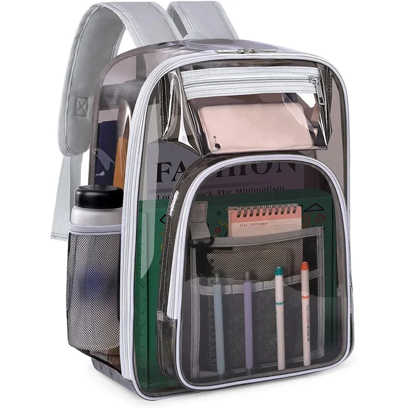 Transparent Shoulder Bag Unisex Fashion Simple Large Capacity Portable Backpacks Multifunctional Waterproof Male Female Knapsack