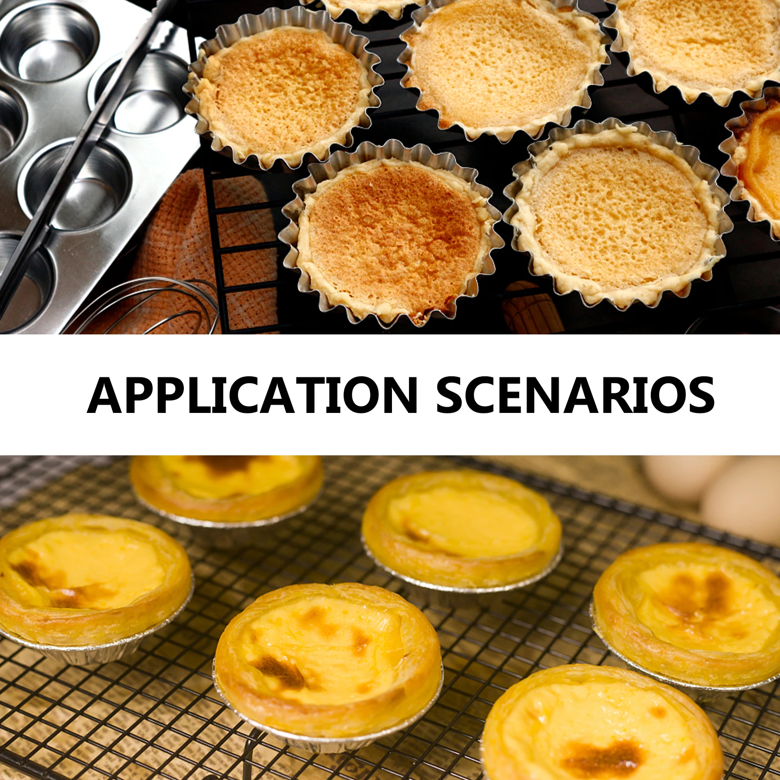

6pcs Flower-Shaped Tart Molds Non-Stick Carbon Steel Baking Cups For Egg Tart Cupcakes Dessert Party Reusable Stainless Steel