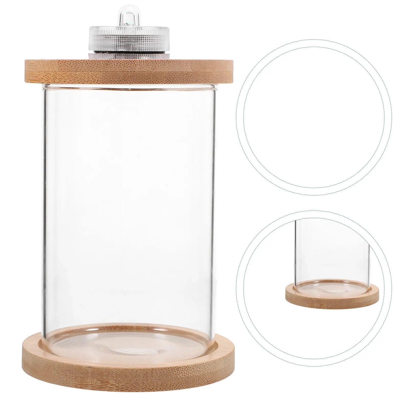 

Настольный аквариум 10x15 см из прозрачного стекла с LED-подсветкой для рыбок Бетта, красочная подсветка, основание из сосны, для релаксации