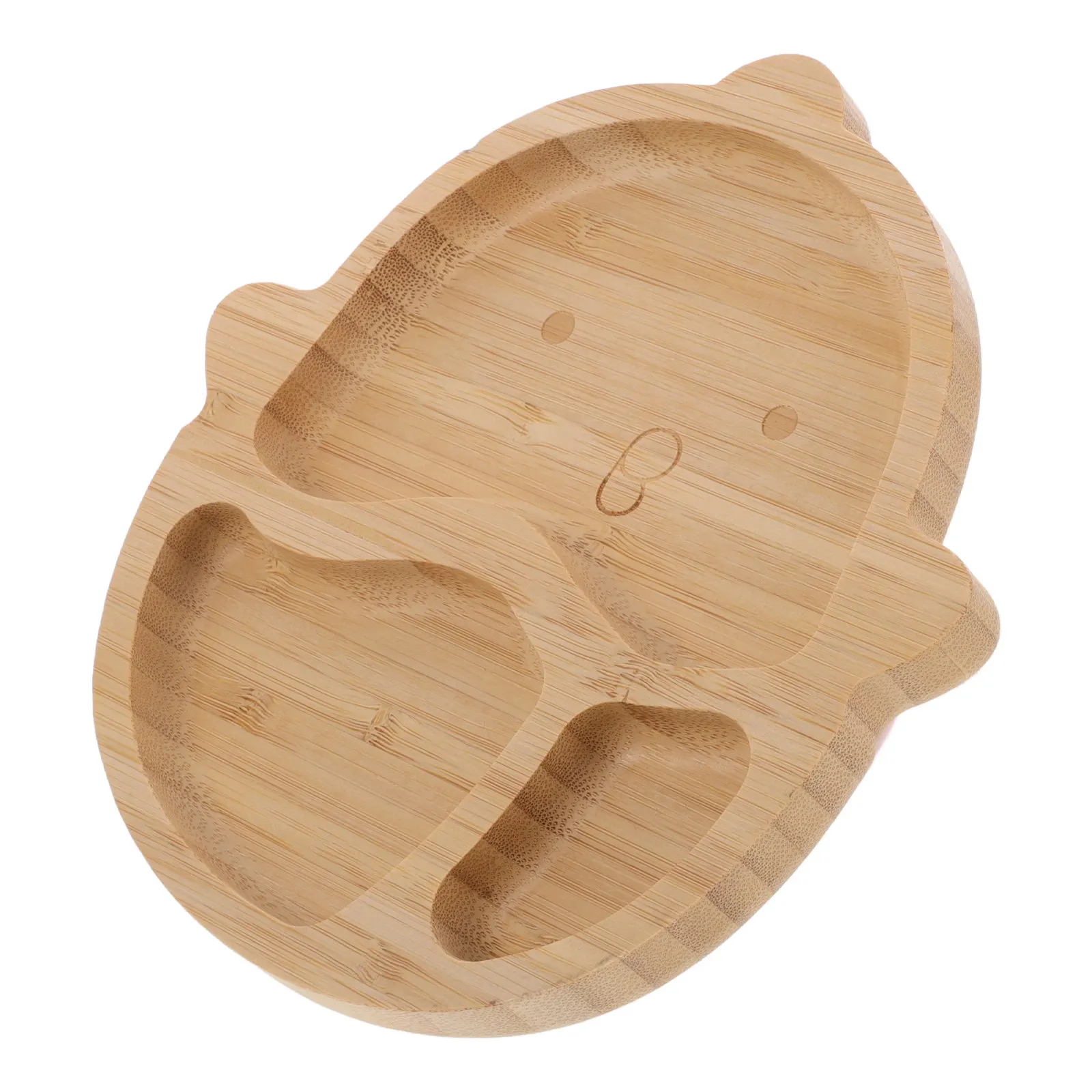 

Baby Suction Plate Bamboo and Silicone Material Divided Toddler Food Plate with Non Slip Base for Independent Eating Practice