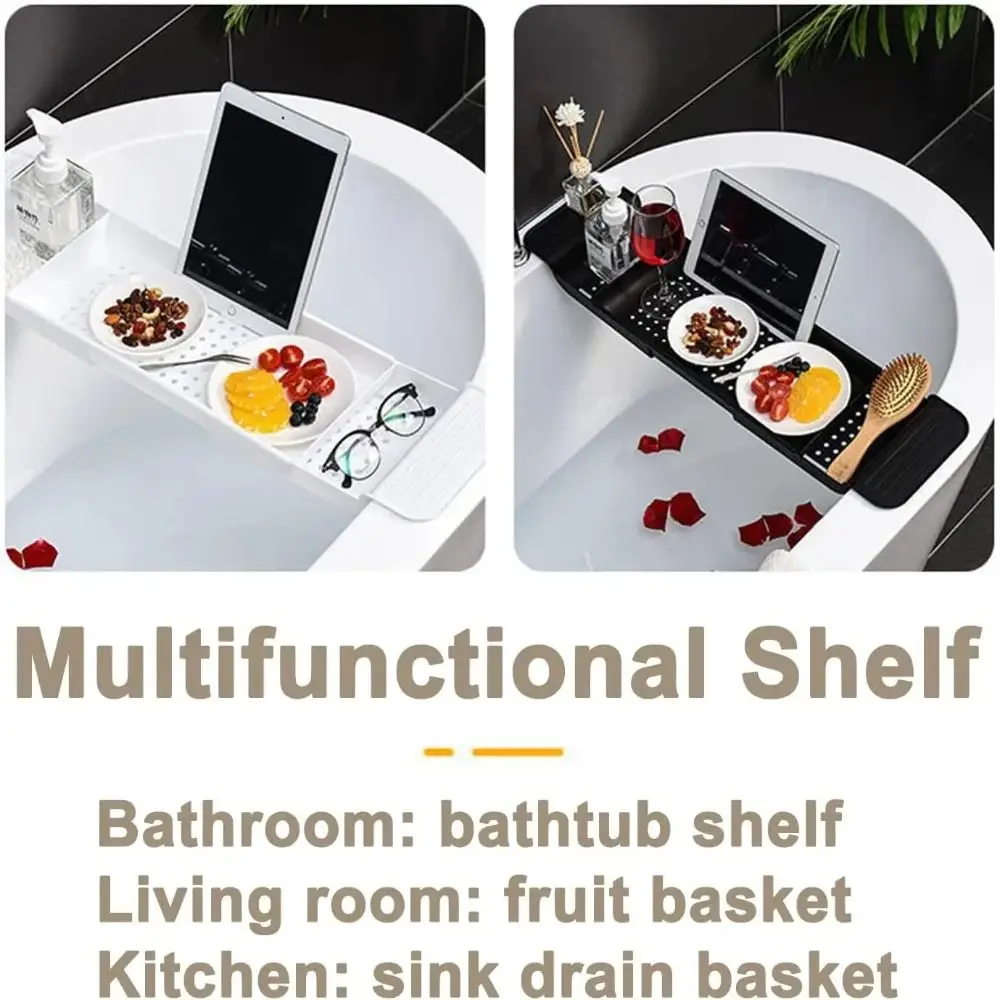 

Противоскользящая раздвижная полка для ванной, регулируемая по длине, складной органайзер для хранения, складная конструкция