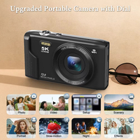 2025 5K Digital Camera 2.8 inch HD LCD Rechargeable Cameras with 16x Zoom Vlog Camera 72MP Cameras for Teens Adult Beginner