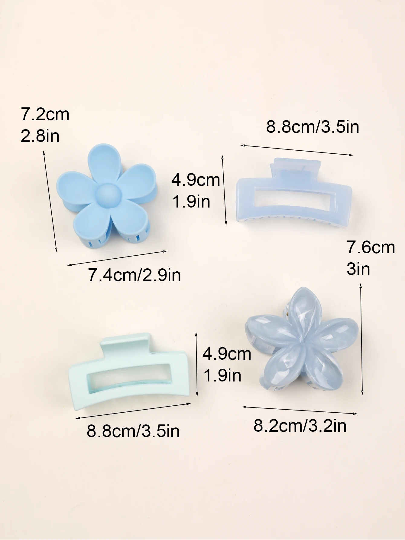 4 Buah Klip Cakar Rambut Besar Musim Panas Aksesori Rambut Kupu-kupu untuk Wanita Anak Perempuan Hiasan Kepala Bunga Modis Jepit Rambut Antiselip Jepit Rambut Kepiting