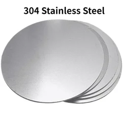 Thickness 0.6/0.8/1/1.5/2/2.5/3/4/5mm 304 Stainless Steel Disc Circular Flat-plate Round Sheet Dia 50mm/100mm/150mm