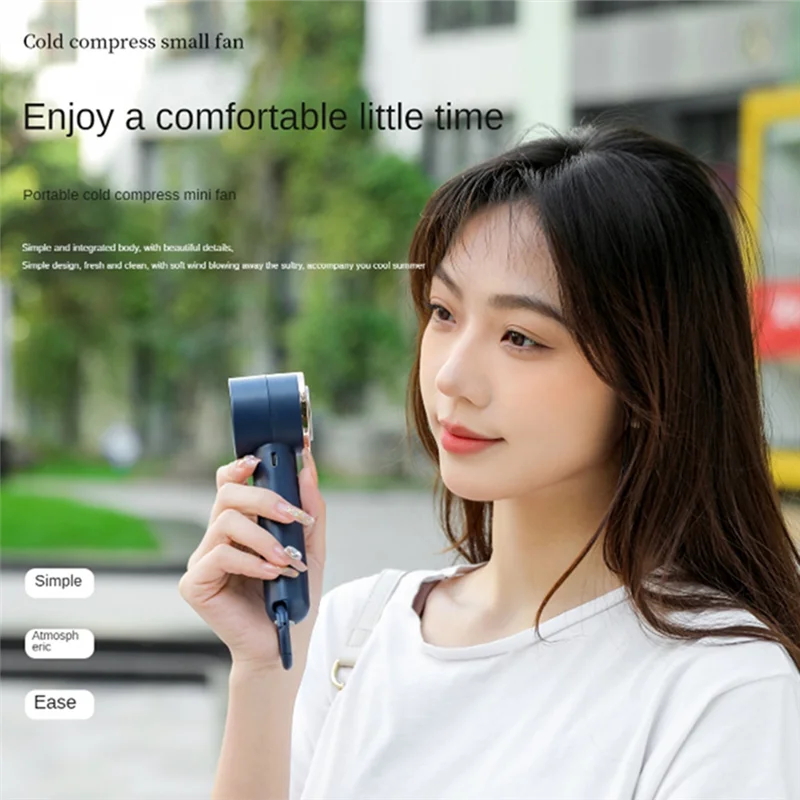 مروحة تبريد محمولة بأشباه الموصلات مطلية بالثلج، مروحة تخييم سهلة الحمل باللون الوردي