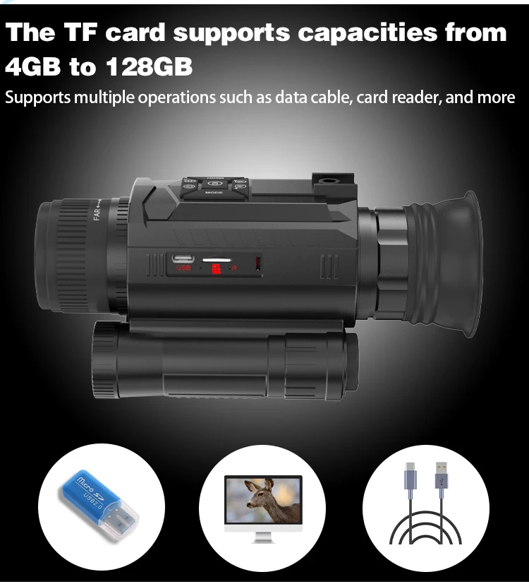 Z9005 40MP 5x Zoom 3000MAH Night Vision about 600m Infrared Night Vision Device with Tactical Light Monocular Monocular Handheld