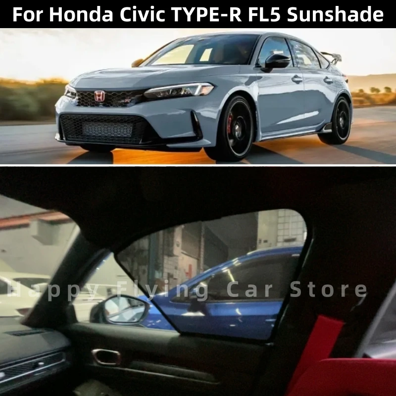 Suitable for Honda Civic TYPE R FL5 car window sunshade,front and side door sun baffle,mesh curtain