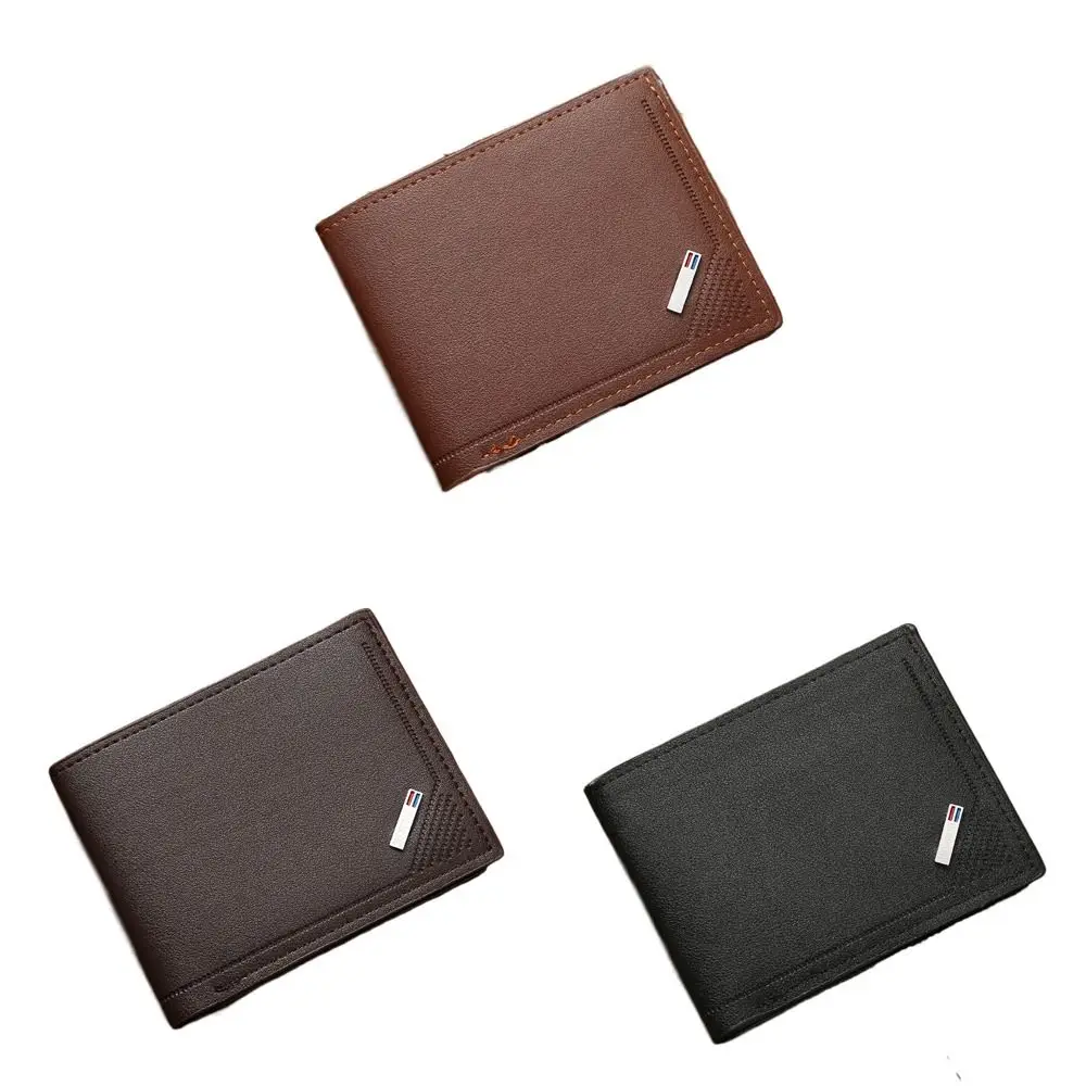 Portefeuille court en cuir PU souple pour hommes, sac d'argent fin, multi-cartes, grande capacité, mode américains, affaires