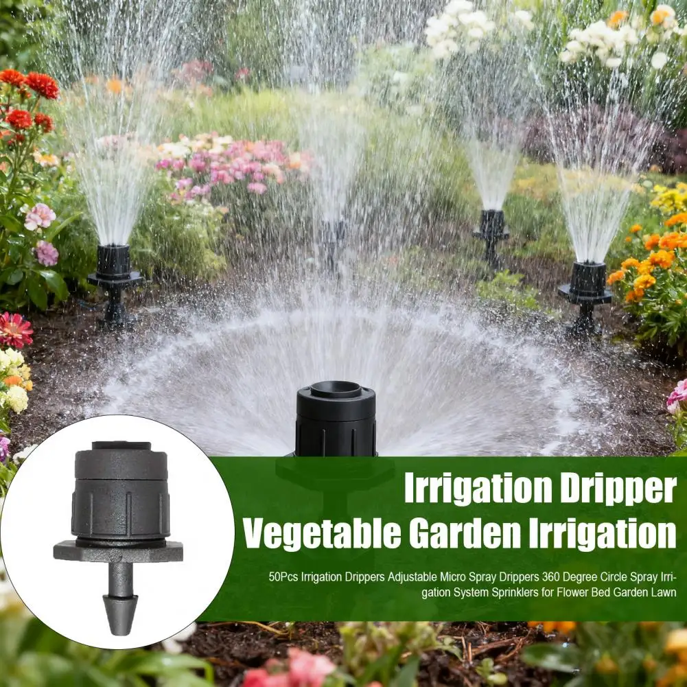Irrigation Dripper Adjustable Micro Spray Drippers for Flower Bed Garden Lawn 360 Degree Circle Irrigation System Sprinklers