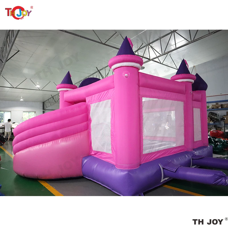 Inflatable Jumping Castle Slide 4.5*4*3.5M Pink Bounce House For Kids Bouncy House For Children With Blower Slide Outdoor Toy