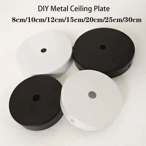 펜던트 램프 라운드 천장 플레이트, 블랙, 화이트 조명 액세서리, DIY + 잠금 와이어 램프 베이스, 8 cm, 10 cm, 12 cm, 15 cm, 25 cm, 30cm