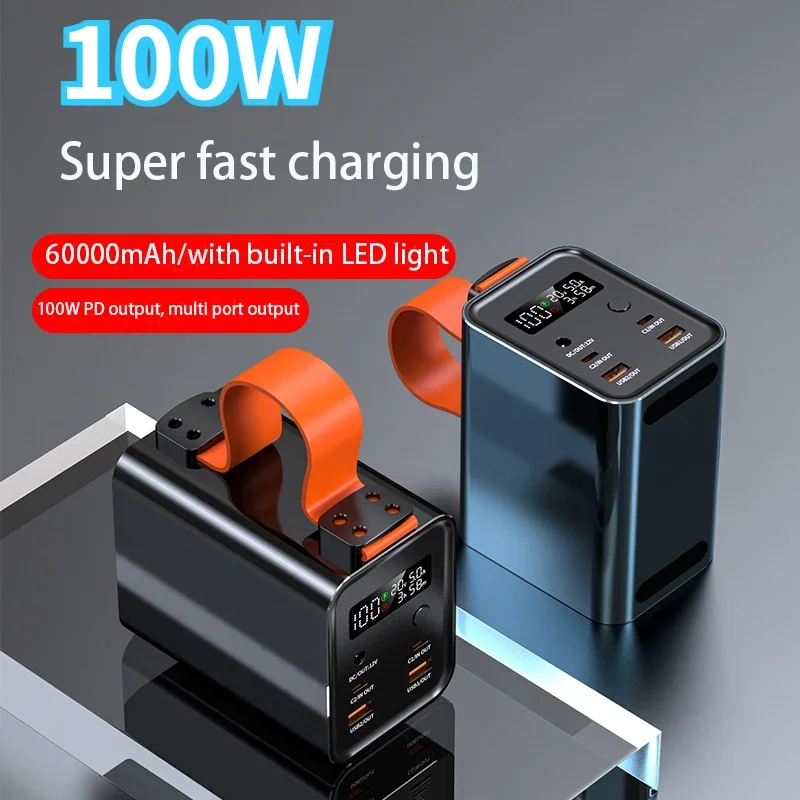 

Super Fast Charging PD100W30000mAh Twoway Fast Charging 60000mAh Large Capacity Notebook Outdoor Emergency Lighting Power Supply