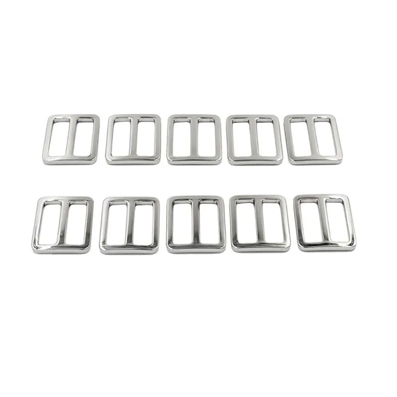 2-10 sztuk 20mm DIY klamra srebrne płaskie metalowe suwaki regulacyjne, suwaki paska klamra spustowa do paska Keeper Leathercraft pasek do torby