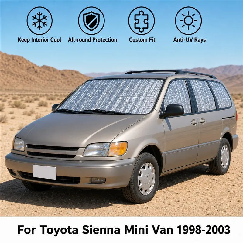 

For Toyota Sienna Mini Van 1998-2003 Full Set Car Window Sunshades UV Block Privacy Heat Insulated Foldable Car Curtain