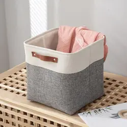 Freestanding Large Capacity Laundry Storage Basket Linen Cotton Organize Box Flax Collapsible Laundry Hamper Bucket Dirty Cloth