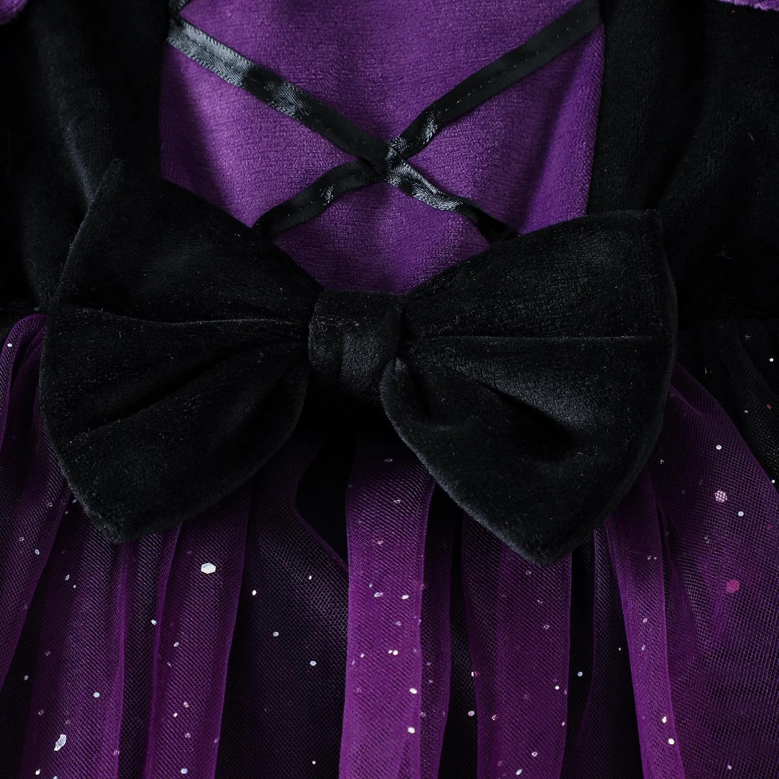 Girls Halloween Dresses 2024 Hooded Cloak And Purple Velvet Mesh Dress For Kids Toddler Halloween Costume Festival Clothing