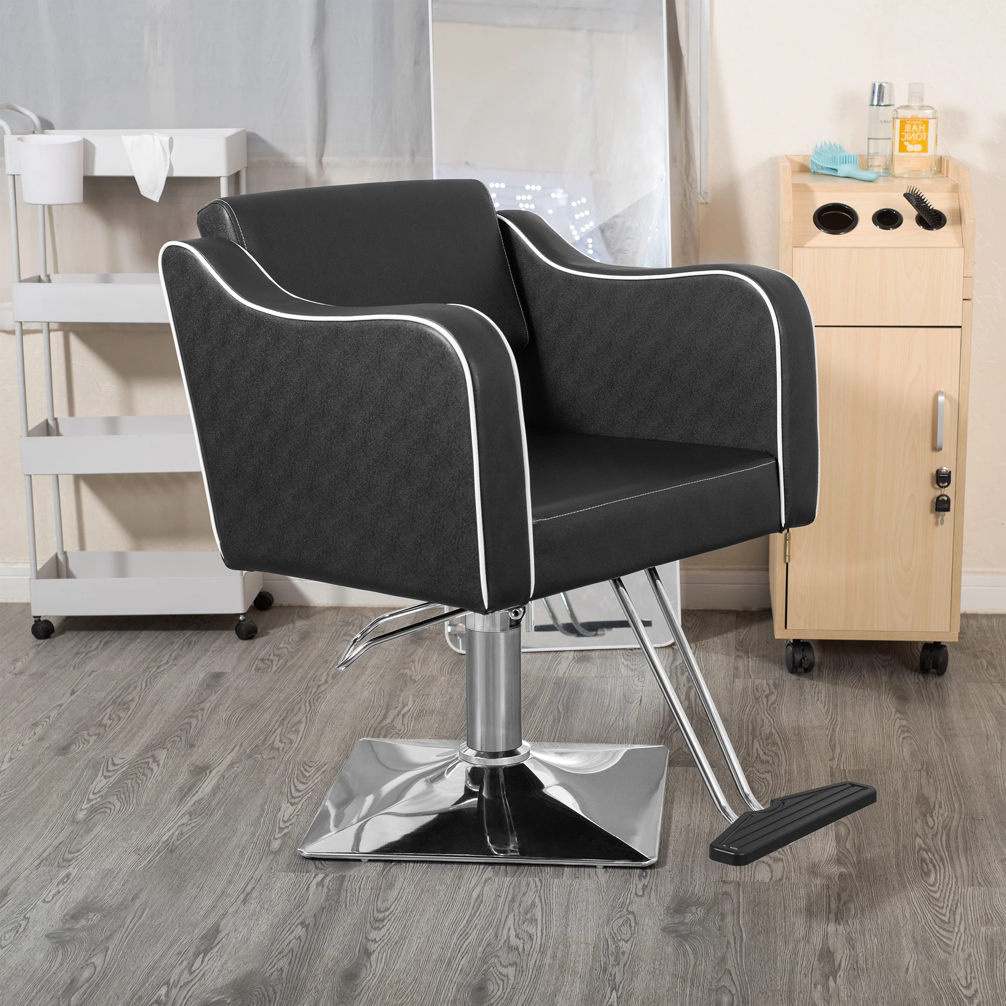 

Premium Quality Leather Memory Foam Seat Luxurious Comfort Luxury Salon Styling Chair