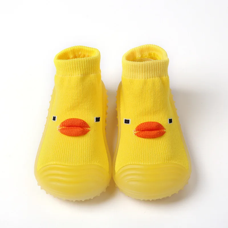 Baby Floor Socks and Shoes with Anti Slip Soft Sole Silicone Cute Little Duck Walking Socks and Shoes