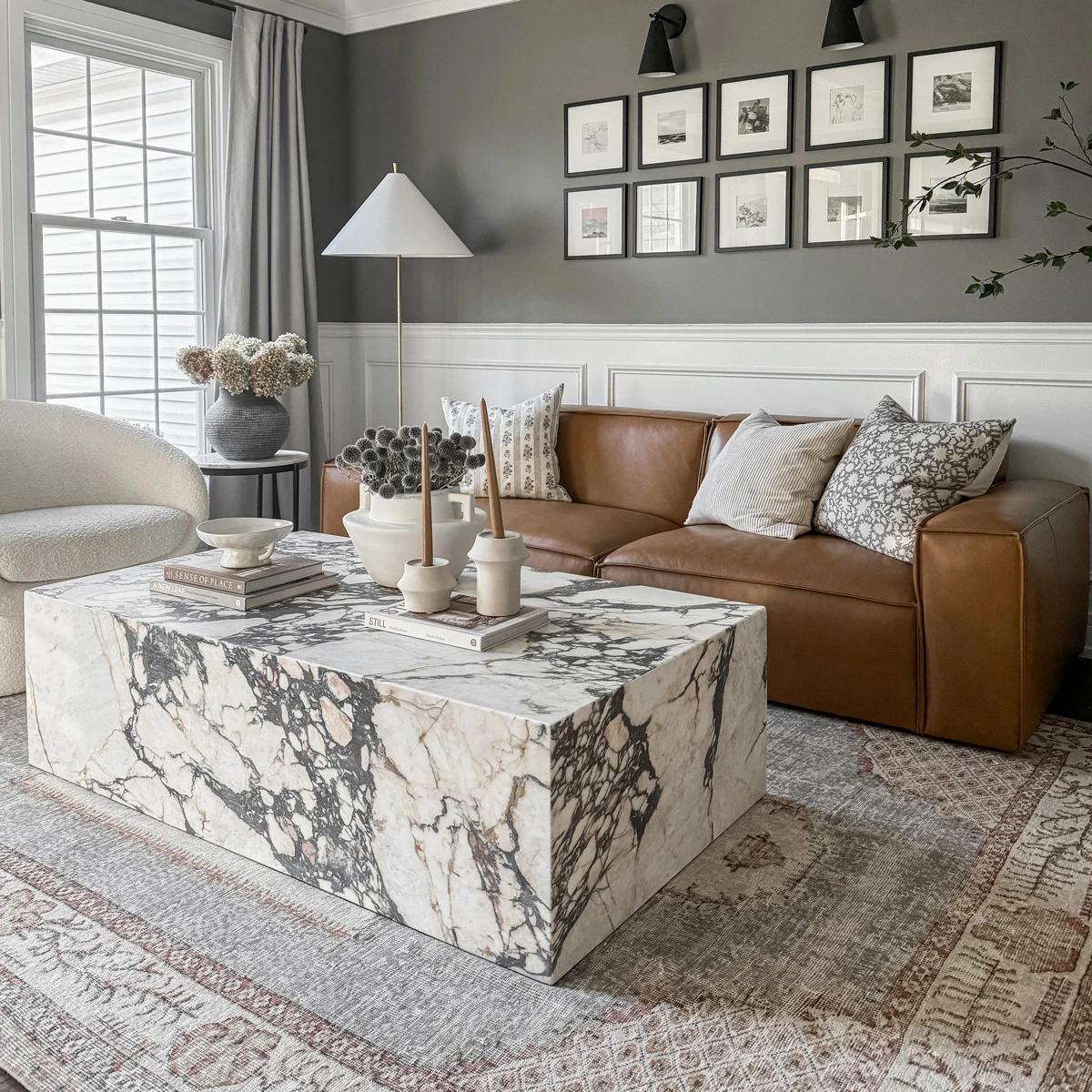 Stone Furniture Coffee Table Low Marble Living Room Luxury Natural Marble Plinth Coffee Table