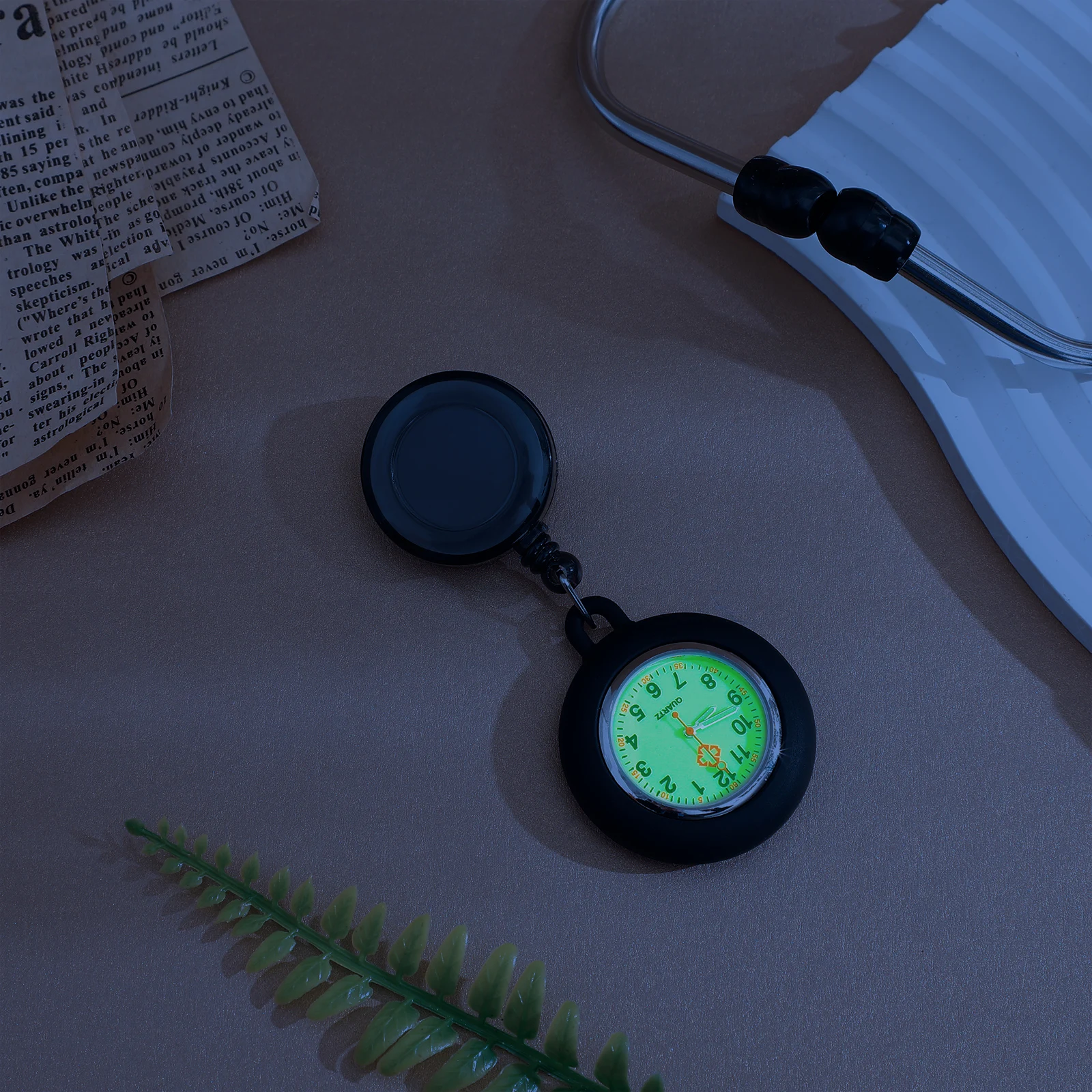 Luminous Doctor Badge Reel Pocket Watch -On Hanging Watch Creative Clear Number Lightweight Durable Smiling Face