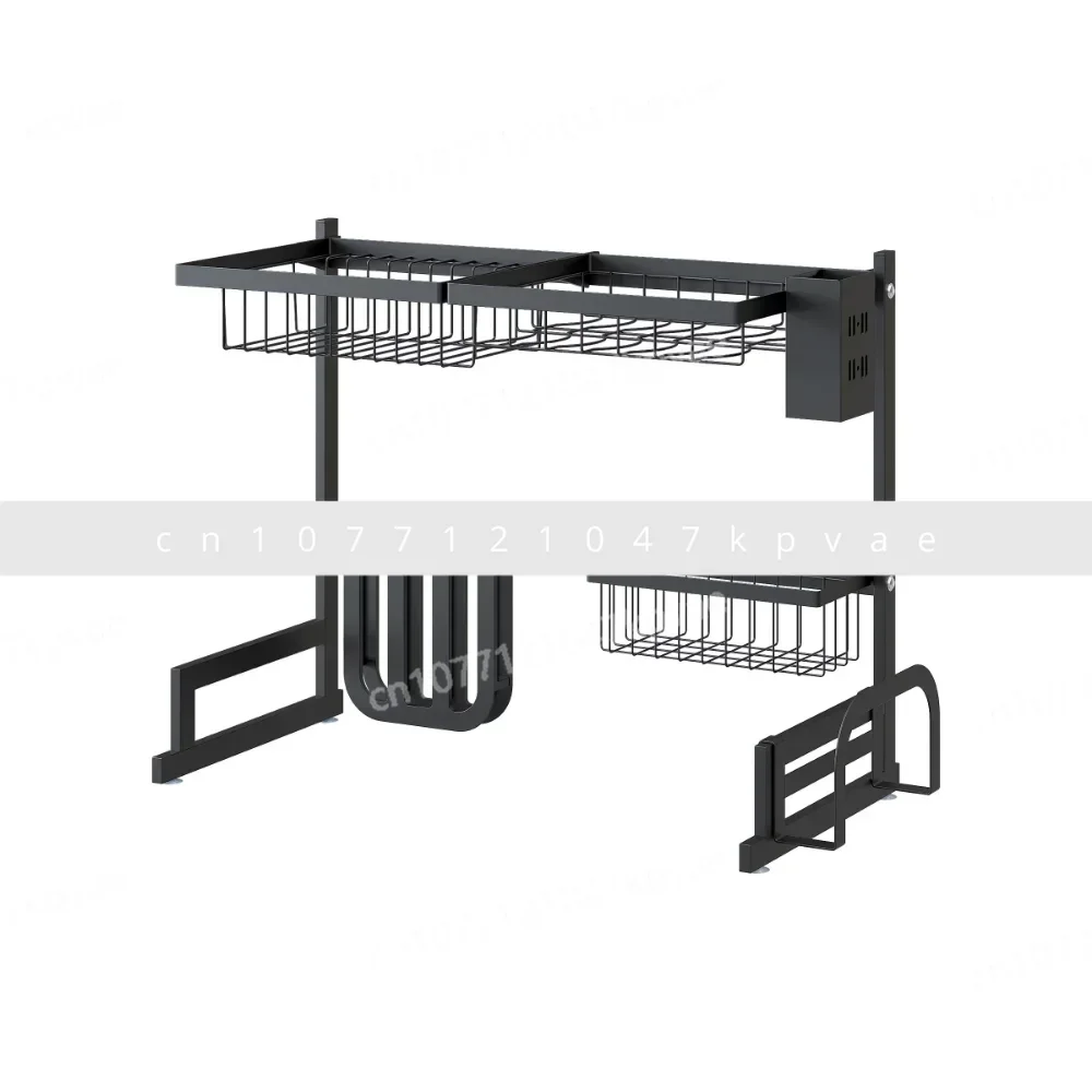 Double Sink Stainless Steel Matte Black New Tableware Drying Rack, Kitchen Upper Sink, Tableware Drainage Rack, Utensil Rack