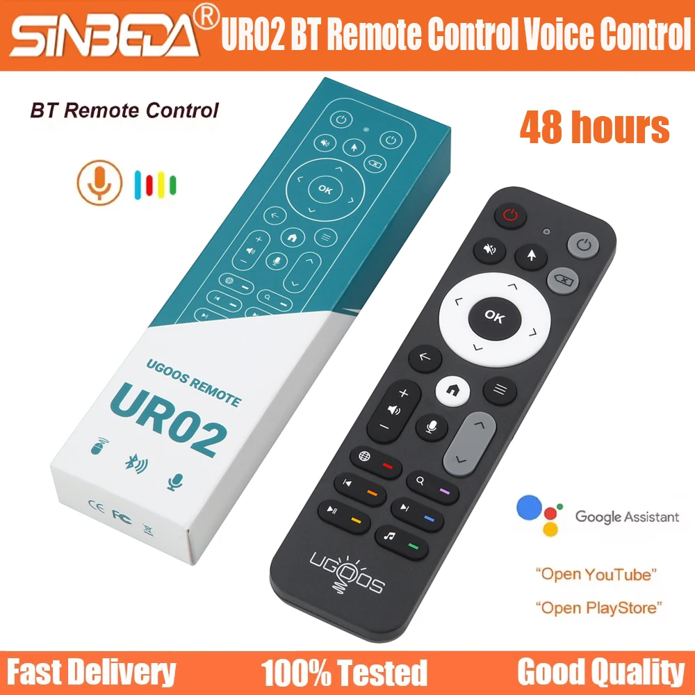 UR02 BT Remote Control Voice Control Replacement TV Box for Ugoos TOX1 TOX3 TOX4 AM8 PRO AM6B PLUS X4 X4Q Cube Pro Extra TV Box